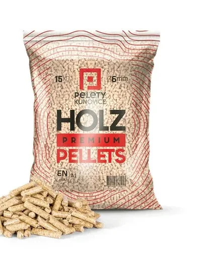 Drevené pelety Kunovice HOLZ Premium ENplus A1 / 15 kg